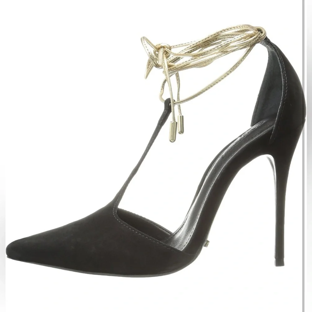 Schutz Women's MILEY Nobuck Dress Pump, Black 9.5